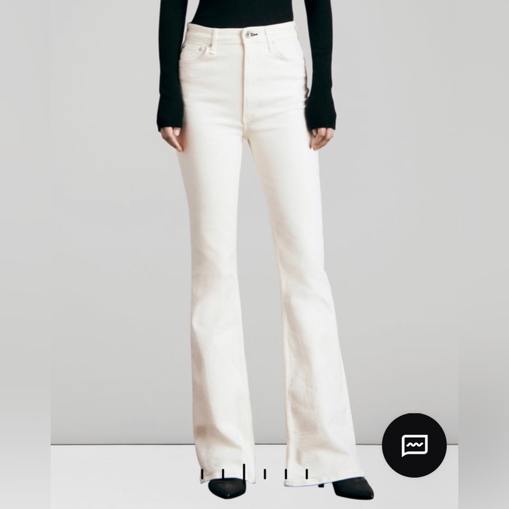 Rag & Bone Casey High Rise Flare jeans in Ecru - size 25